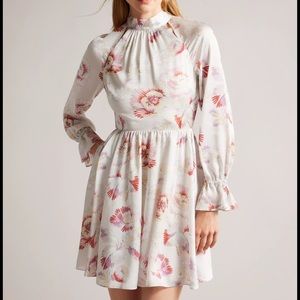 Ted Baker Dinnaa Floral Print Mini Dress Ivory 2